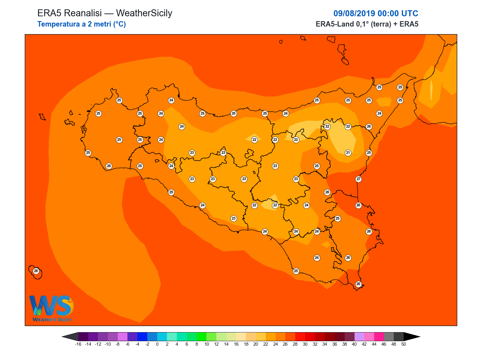 Temperatura a 2 metri · 2019080900