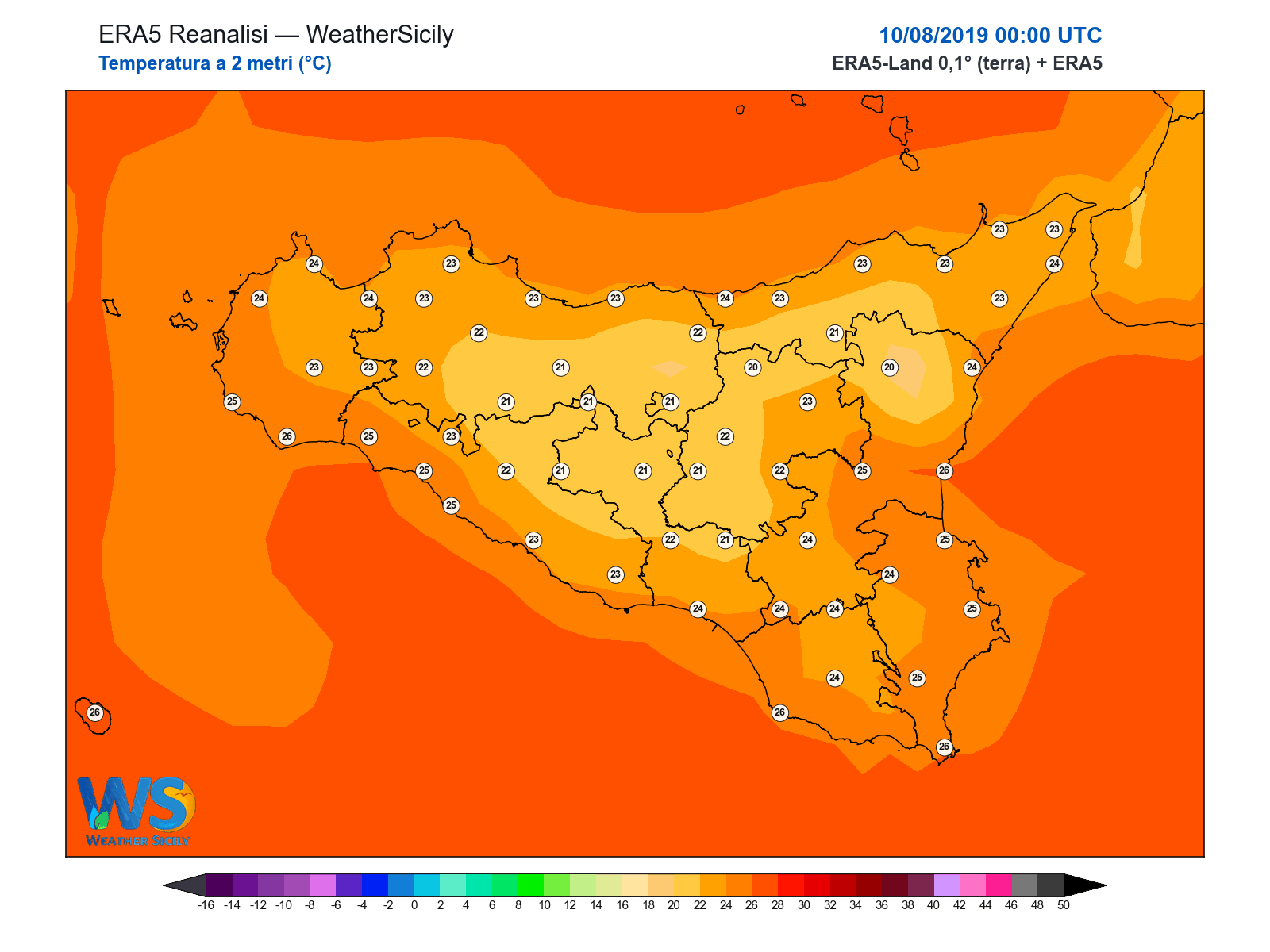 Temperatura a 2 metri · 2019081000