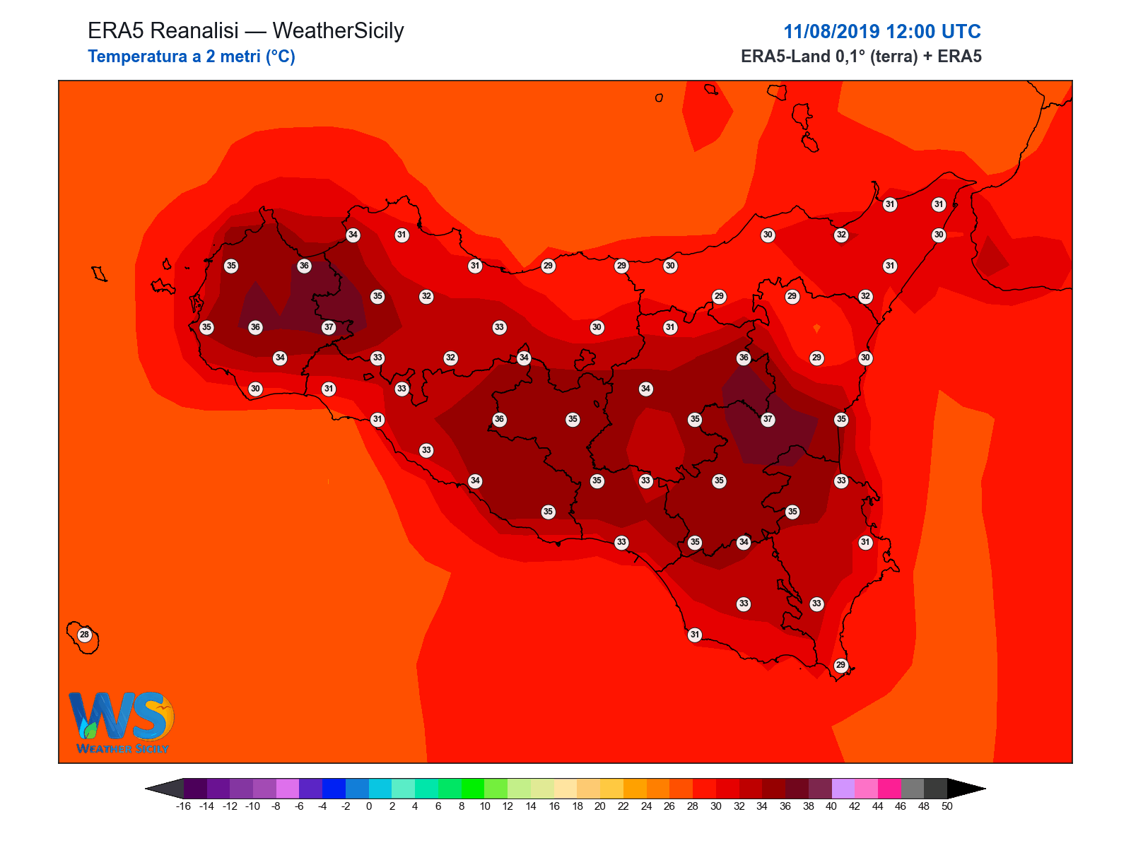 Temperatura a 2 metri · 2019081112