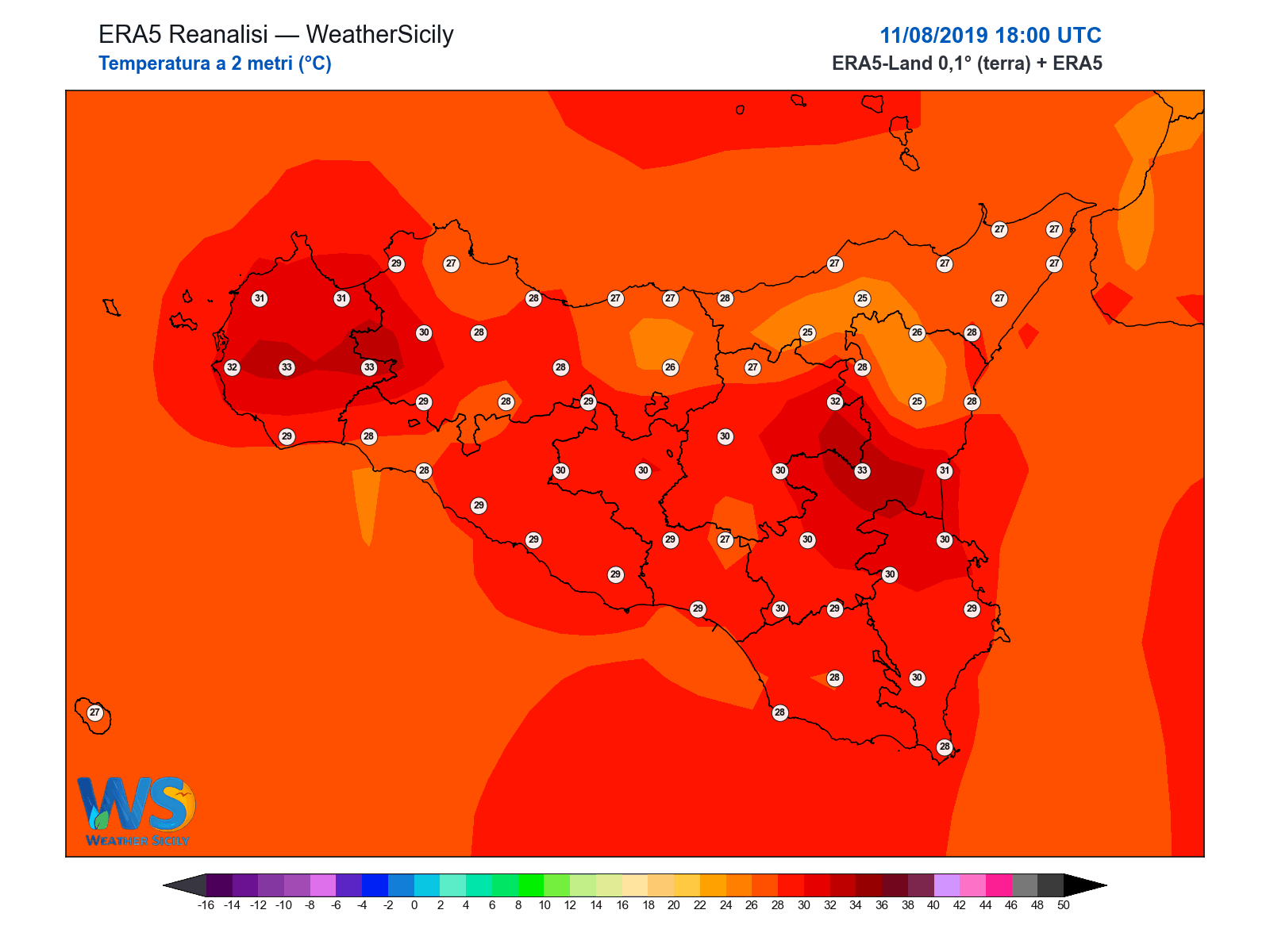 Temperatura a 2 metri · 2019081118