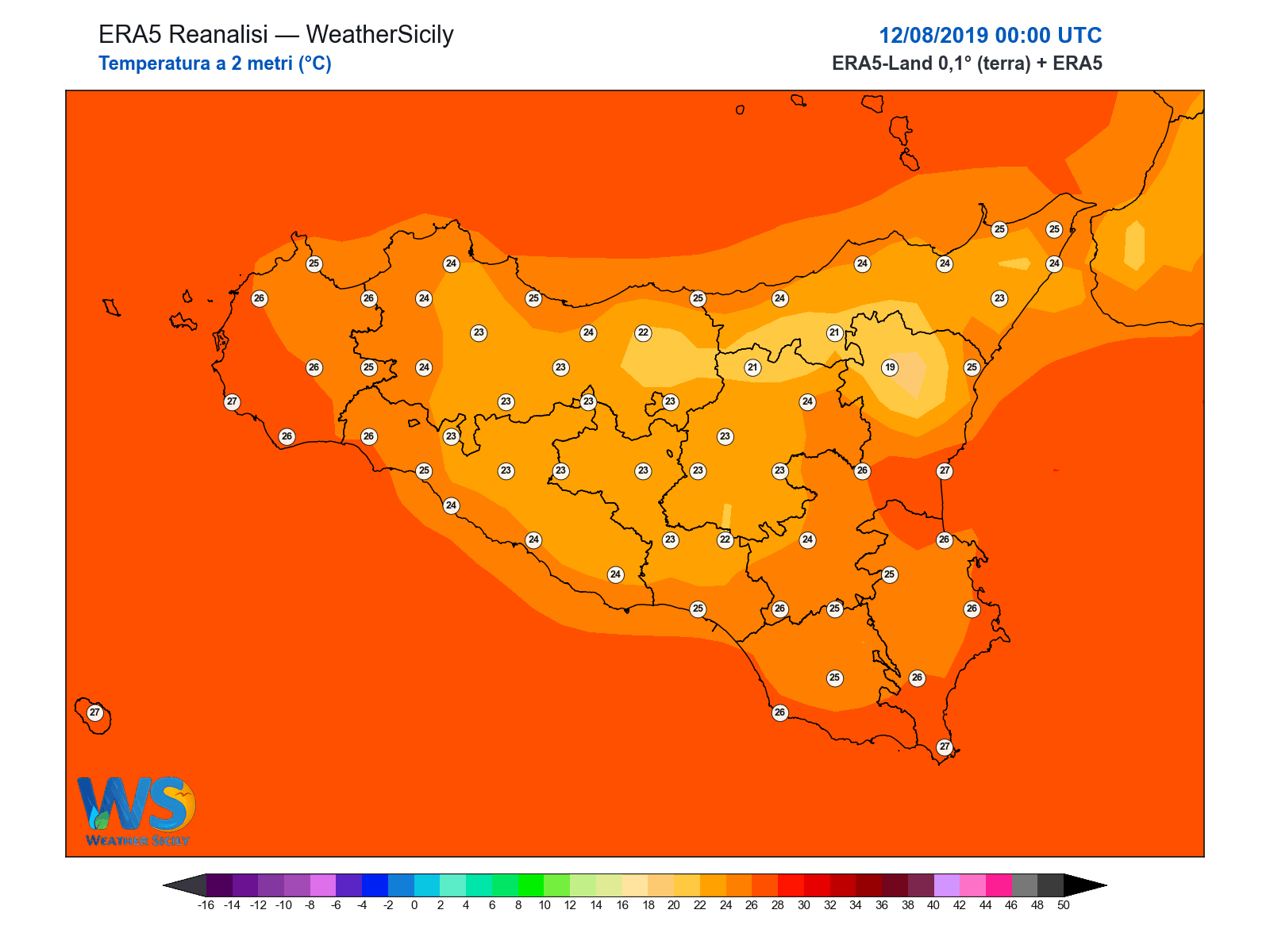 Temperatura a 2 metri · 2019081200