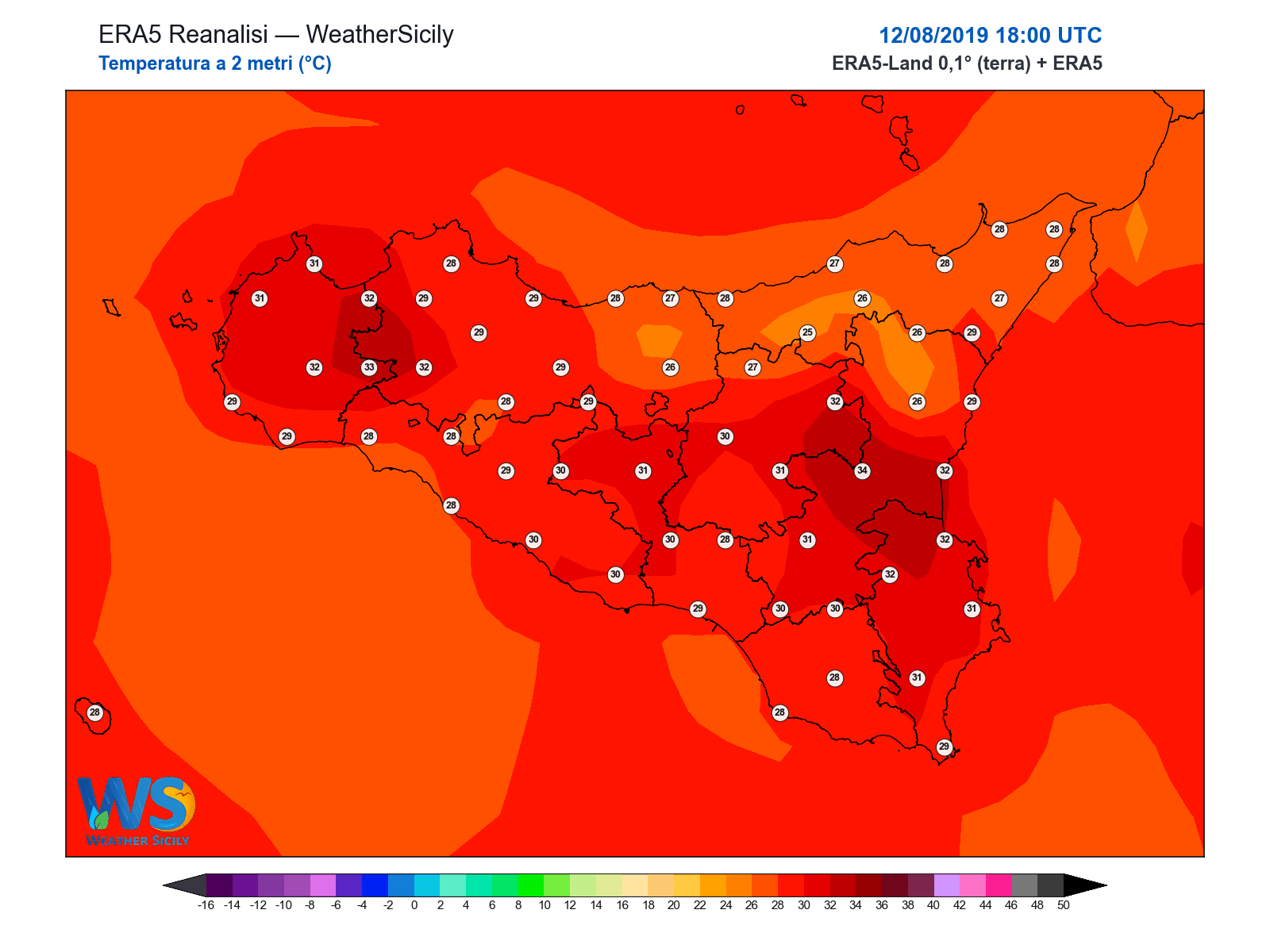 Temperatura a 2 metri · 2019081218