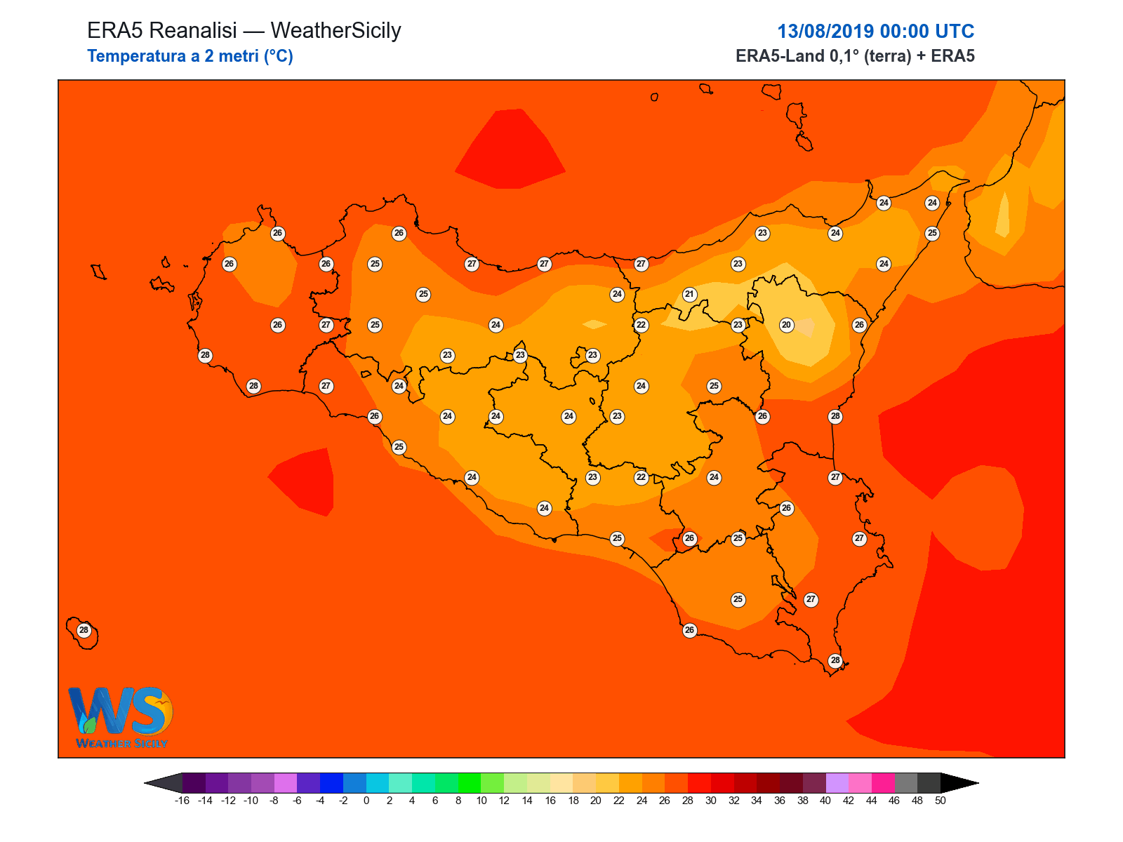 Temperatura a 2 metri · 2019081300