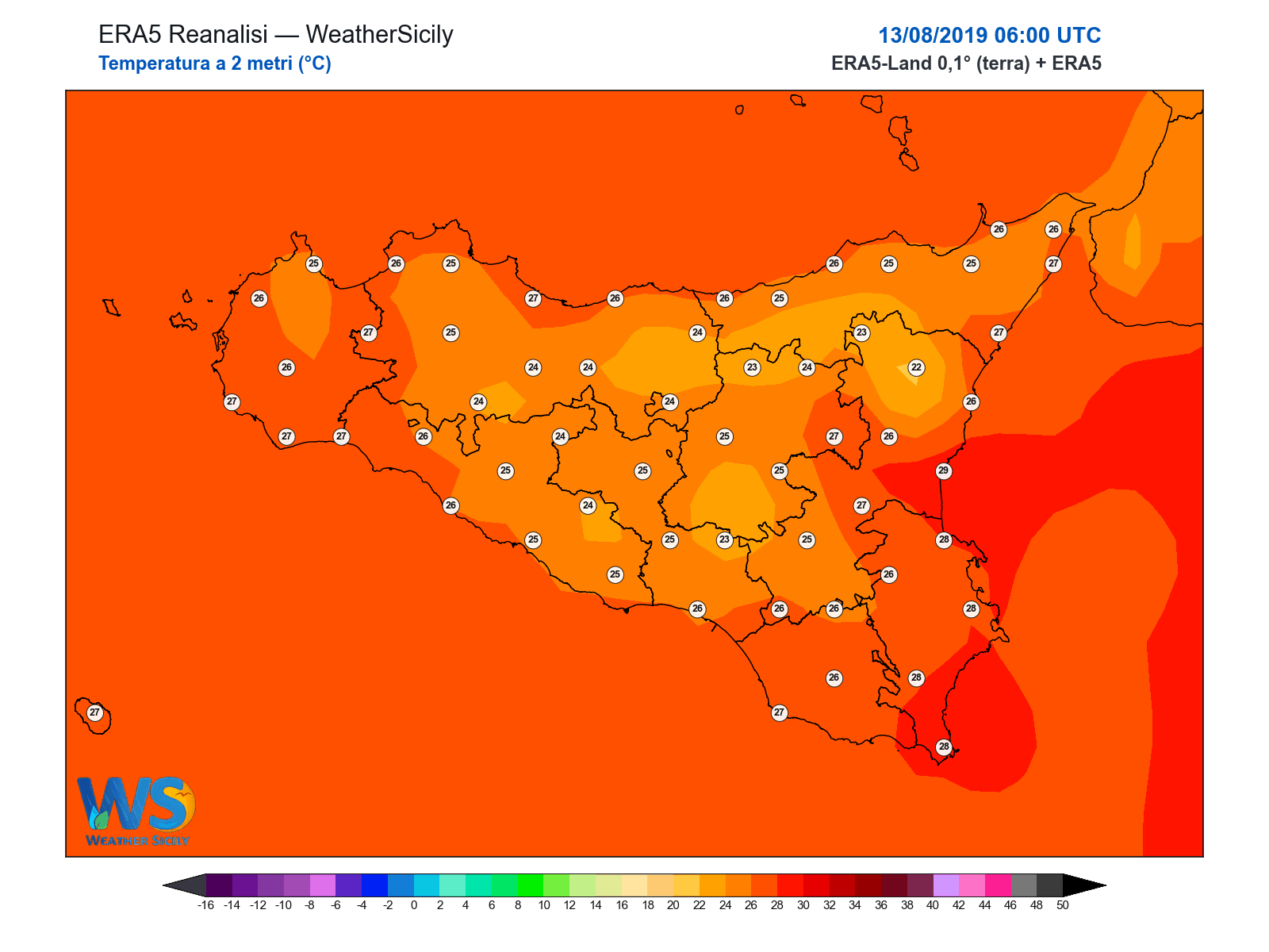 Temperatura a 2 metri · 2019081306