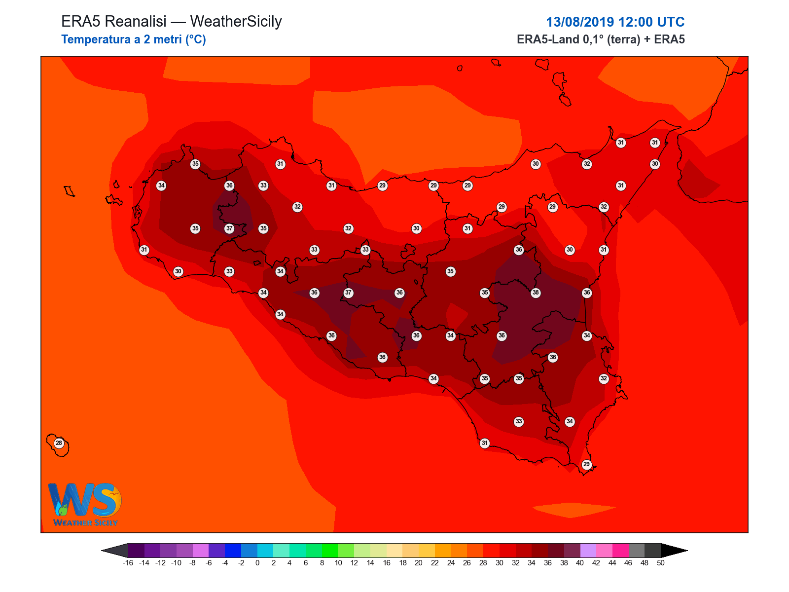 Temperatura a 2 metri · 2019081312