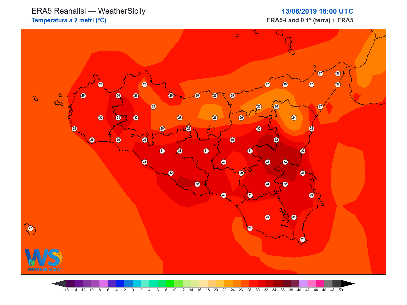 Temperatura a 2 metri · 2019081318