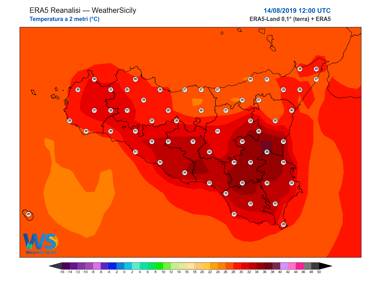 Temperatura a 2 metri · 2019081412