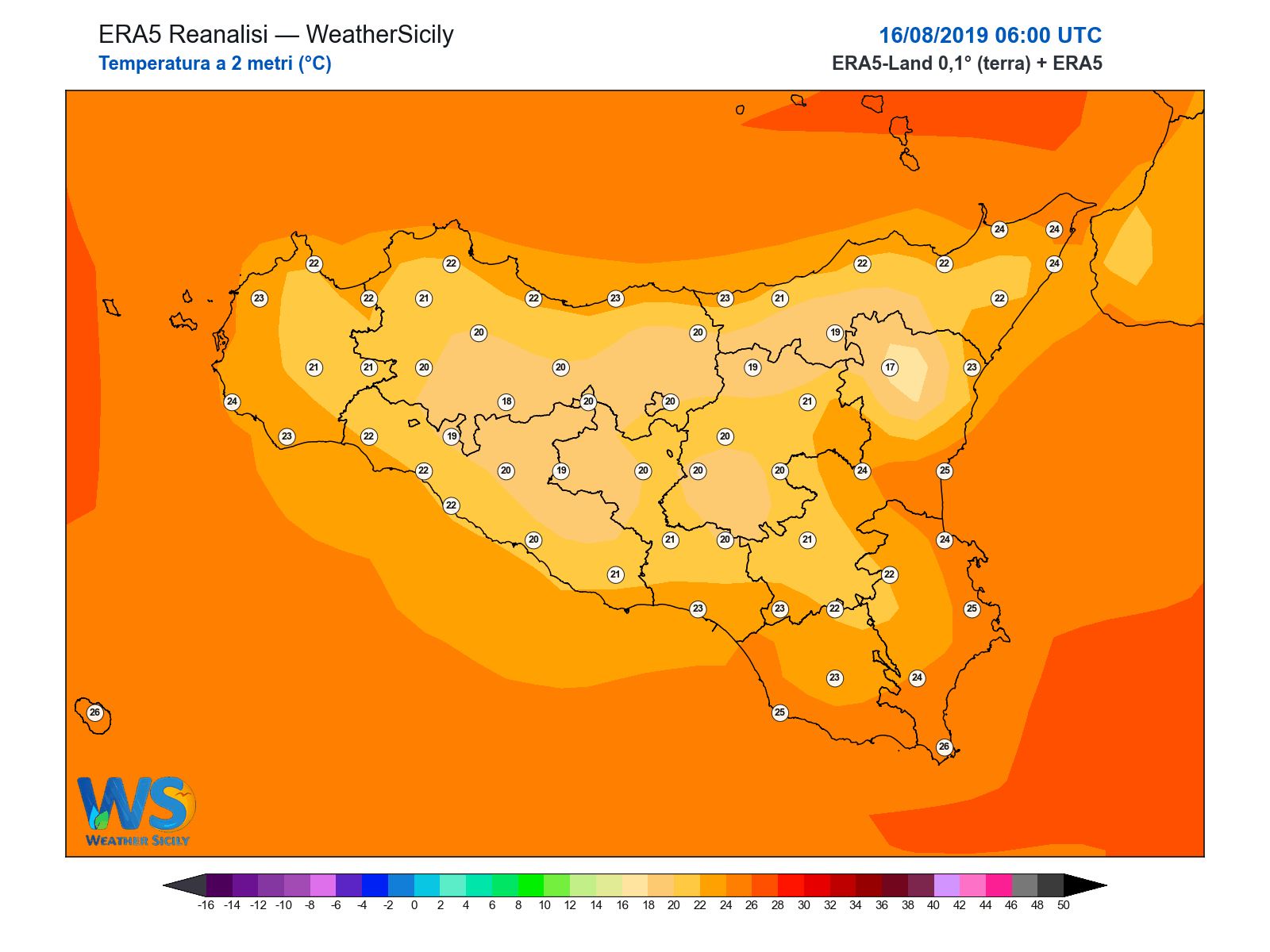 Temperatura a 2 metri · 2019081606