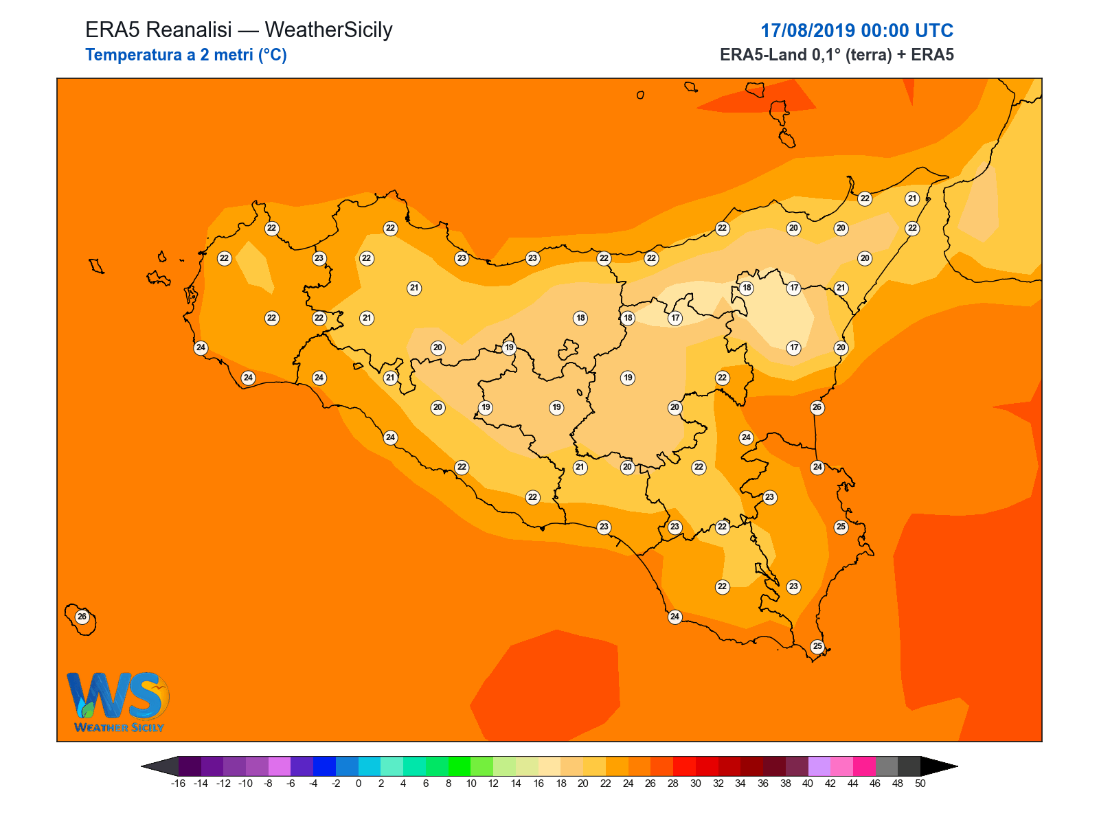 Temperatura a 2 metri · 2019081700