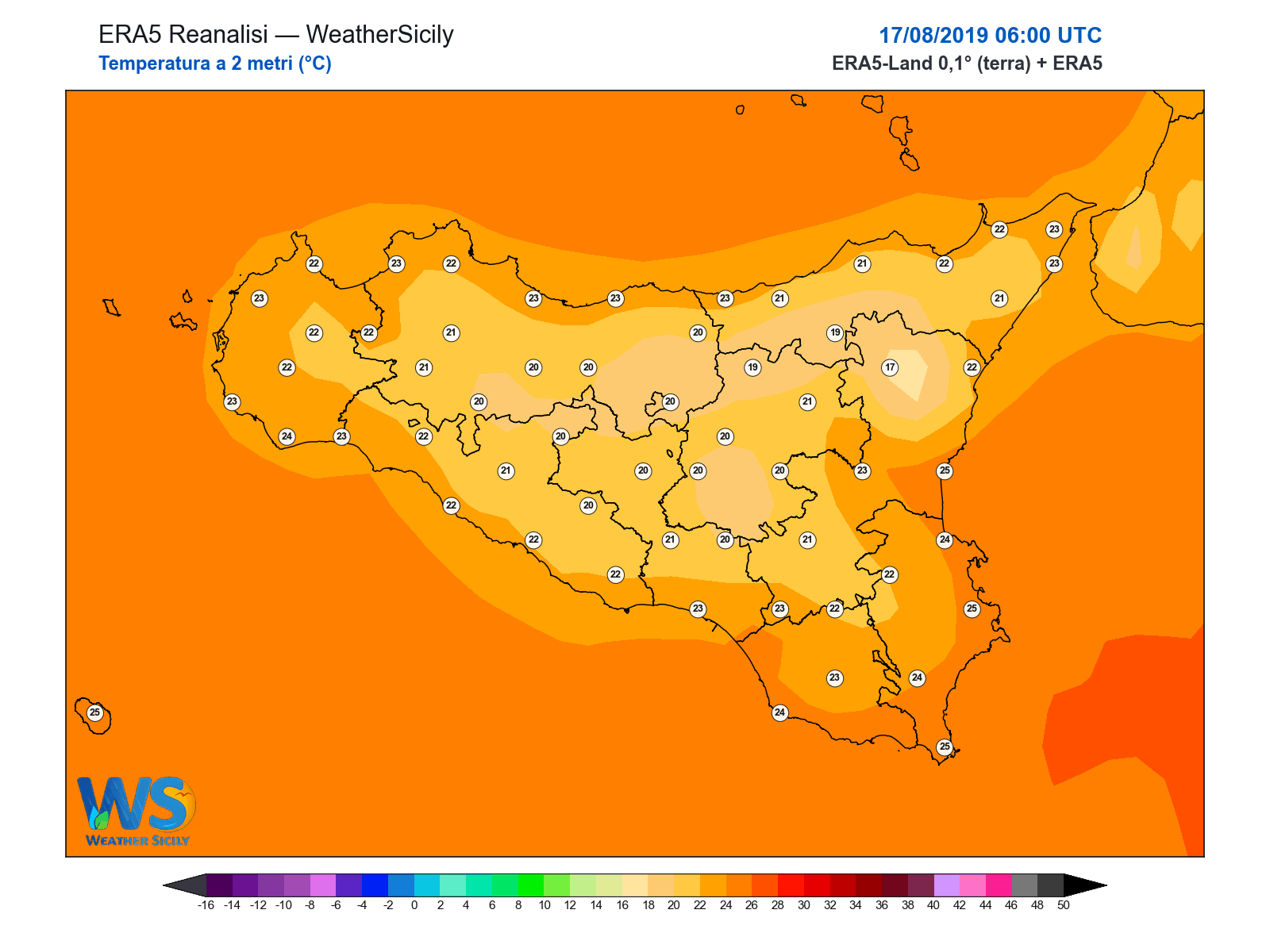 Temperatura a 2 metri · 2019081706