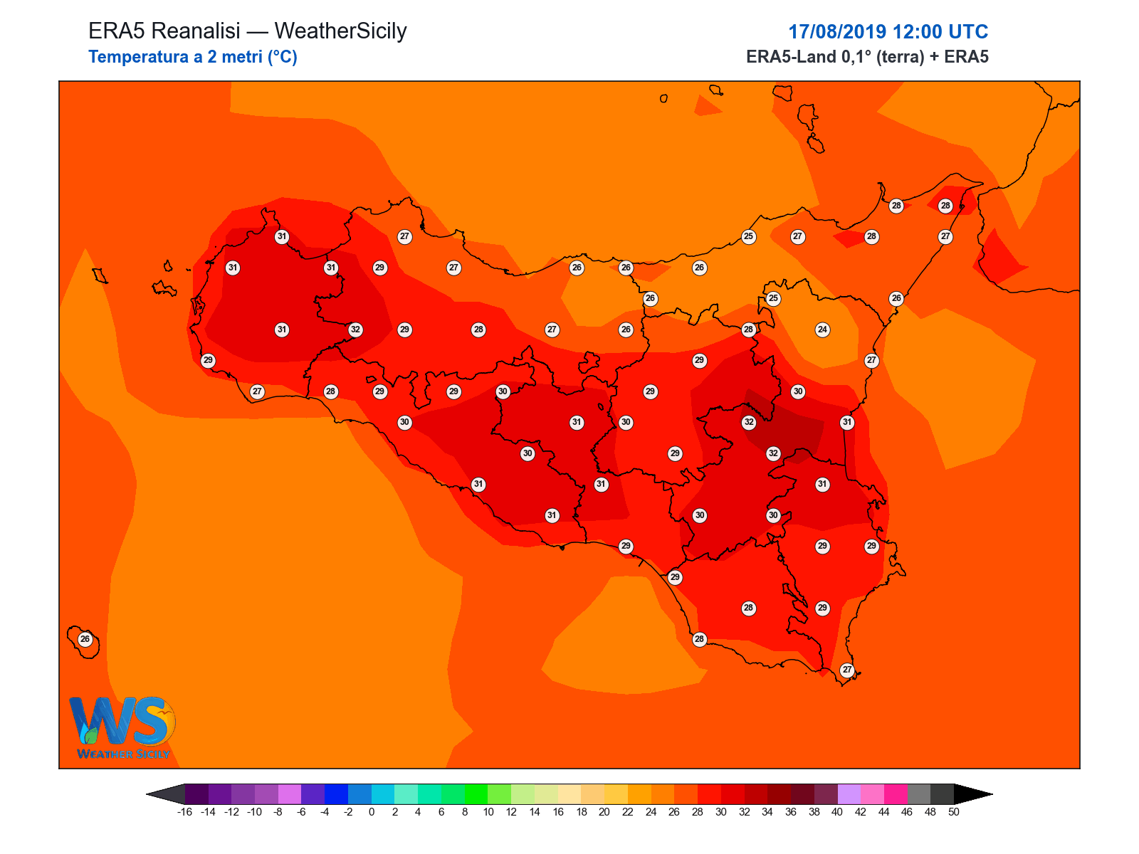 Temperatura a 2 metri · 2019081712