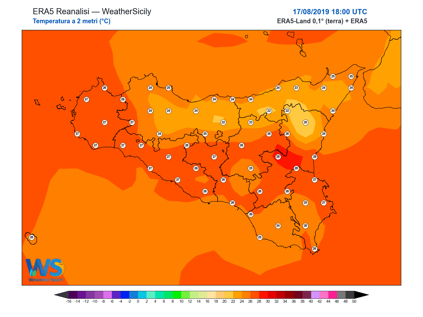 Temperatura a 2 metri · 2019081718