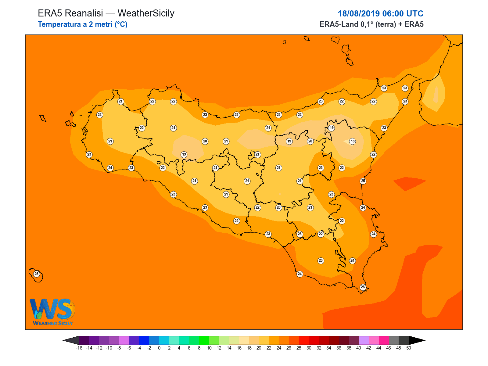 Temperatura a 2 metri · 2019081806