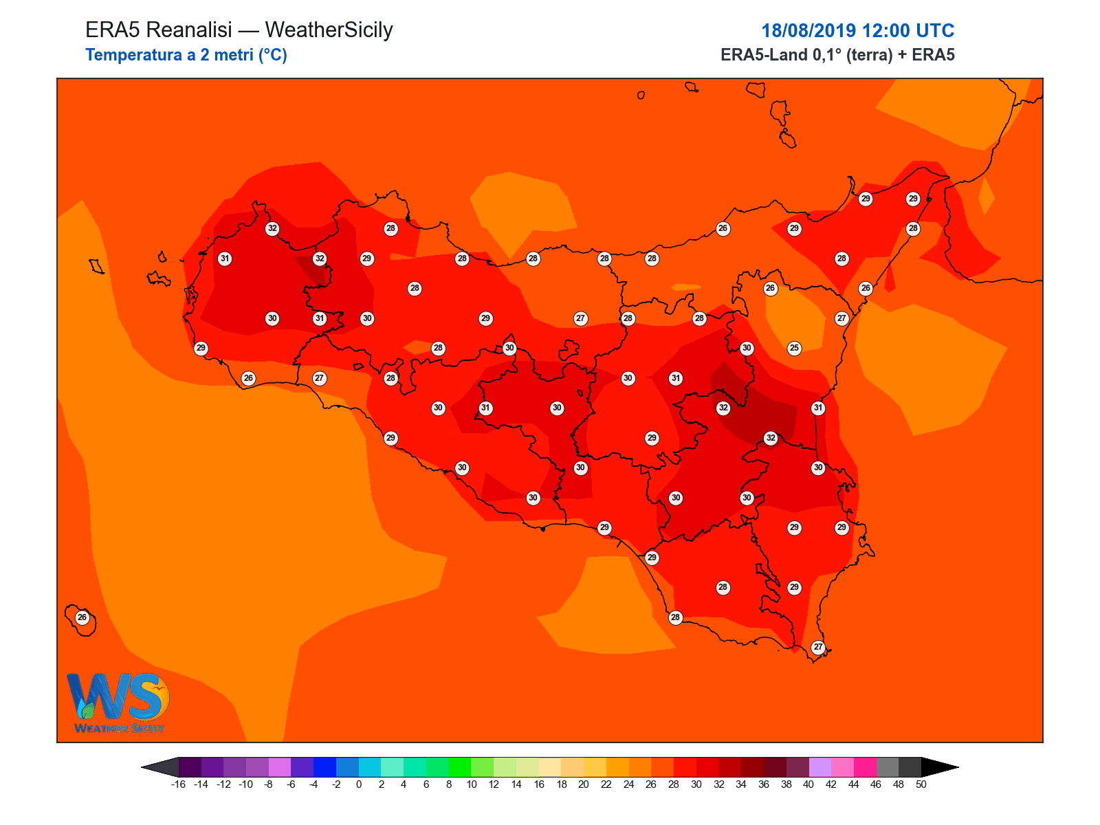 Temperatura a 2 metri · 2019081812