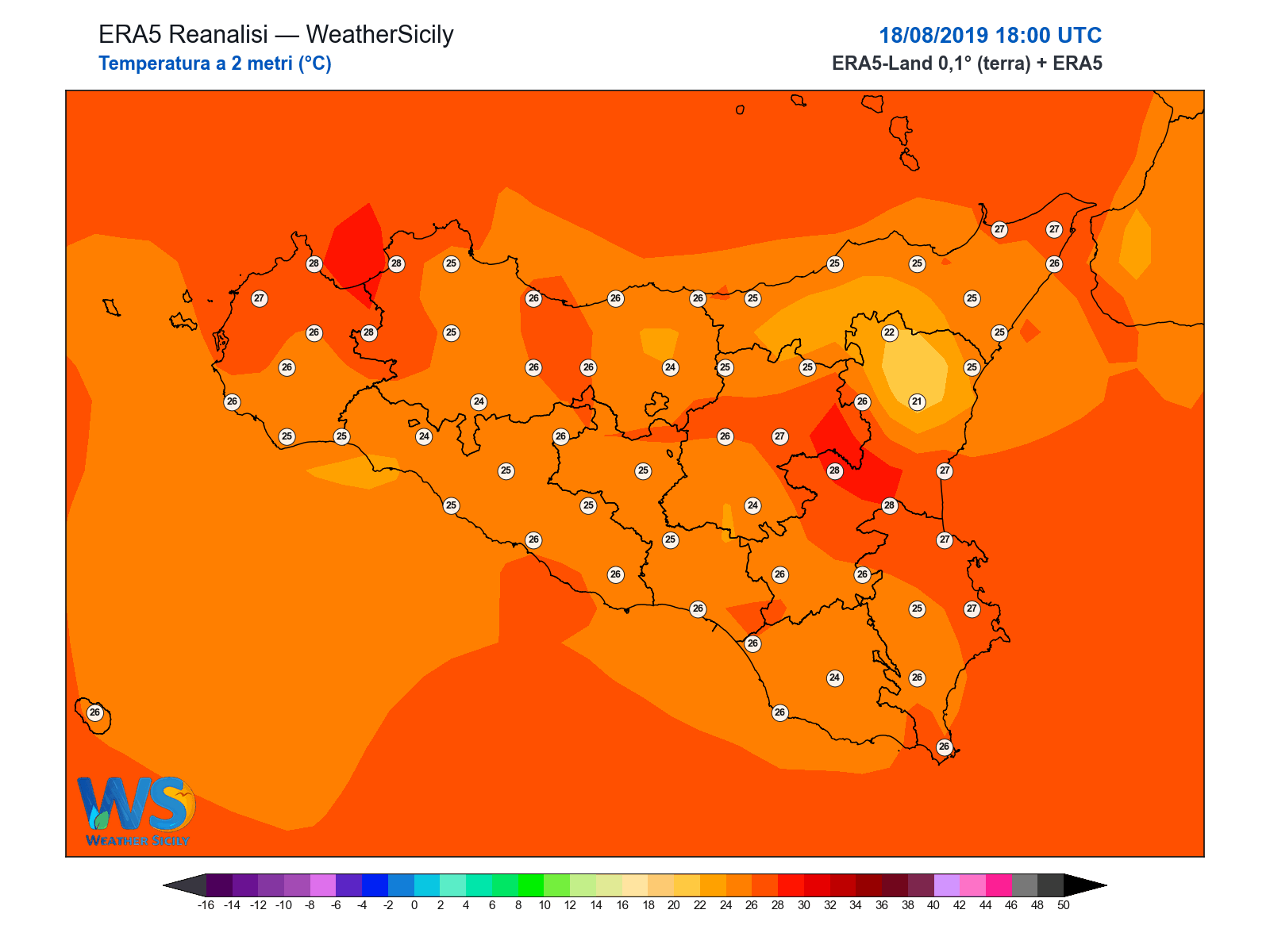 Temperatura a 2 metri · 2019081818