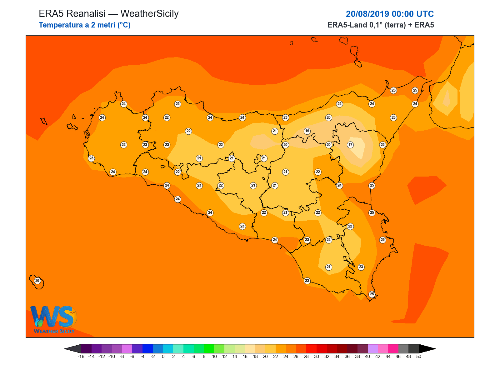 Temperatura a 2 metri · 2019082000