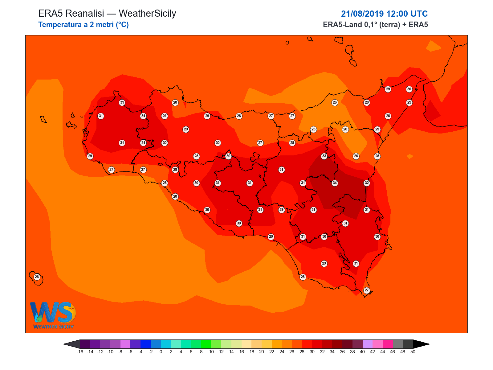 Temperatura a 2 metri · 2019082112