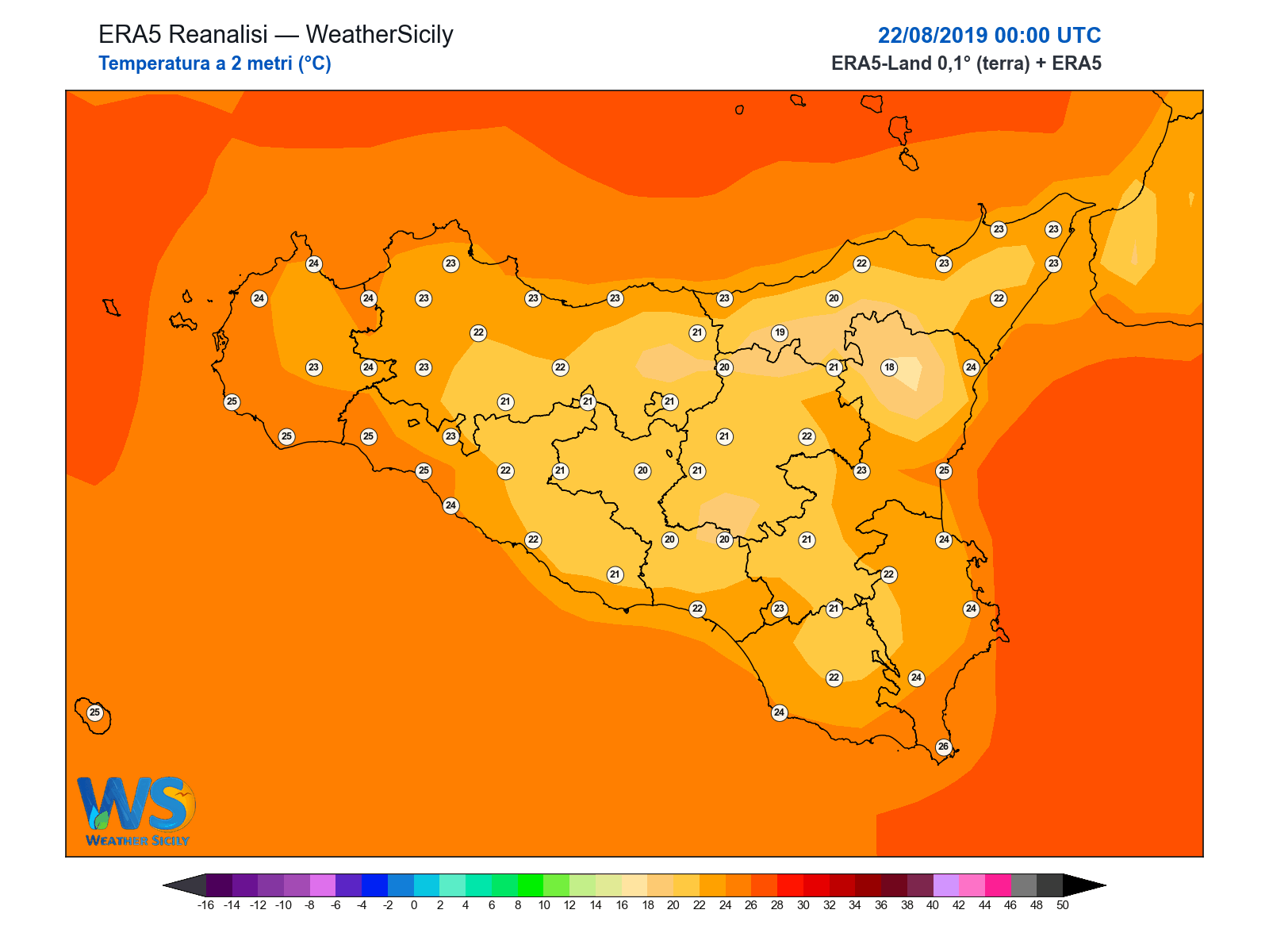 Temperatura a 2 metri · 2019082200