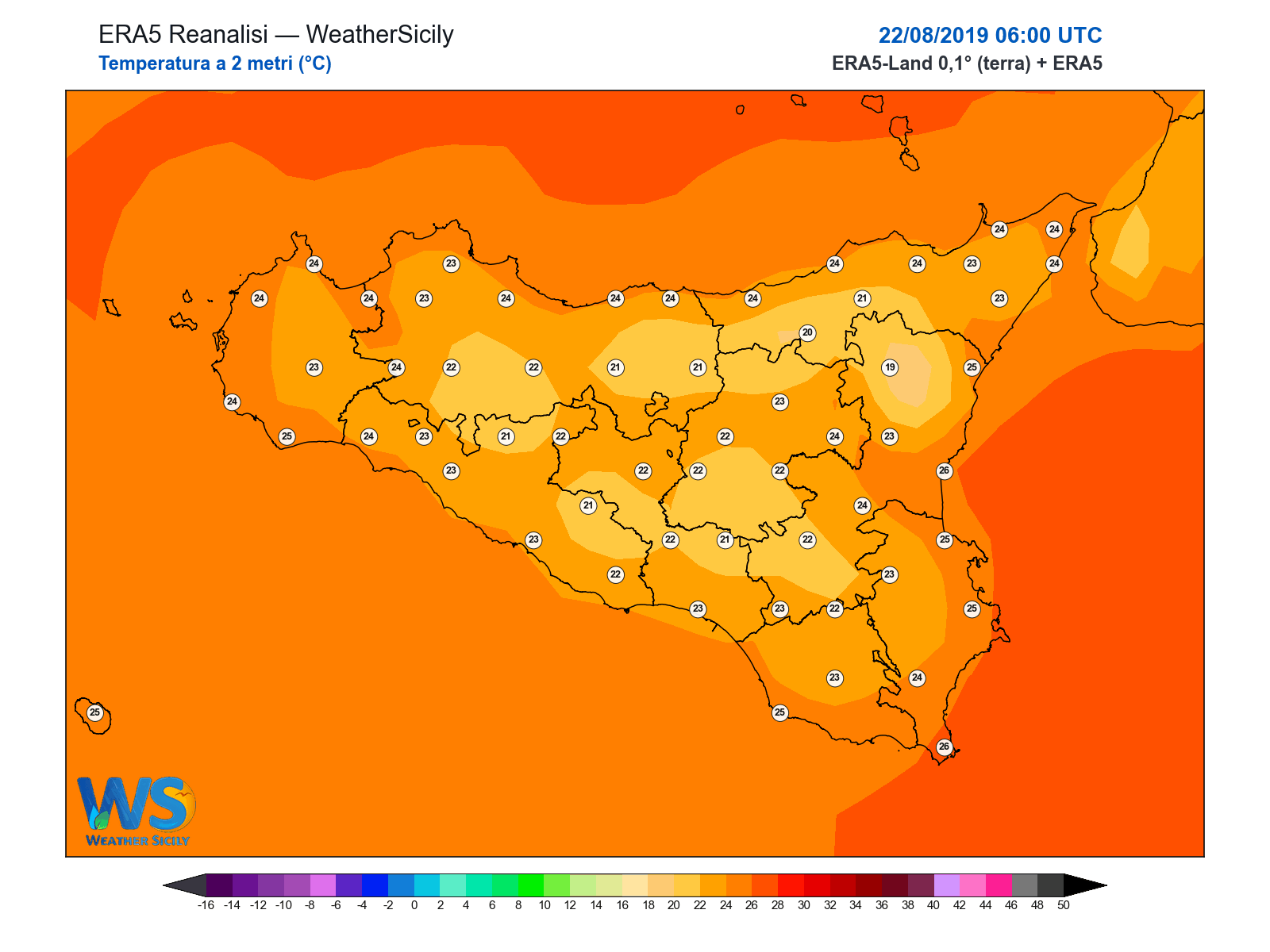 Temperatura a 2 metri · 2019082206