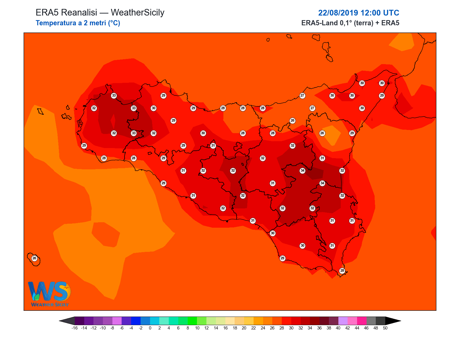 Temperatura a 2 metri · 2019082212