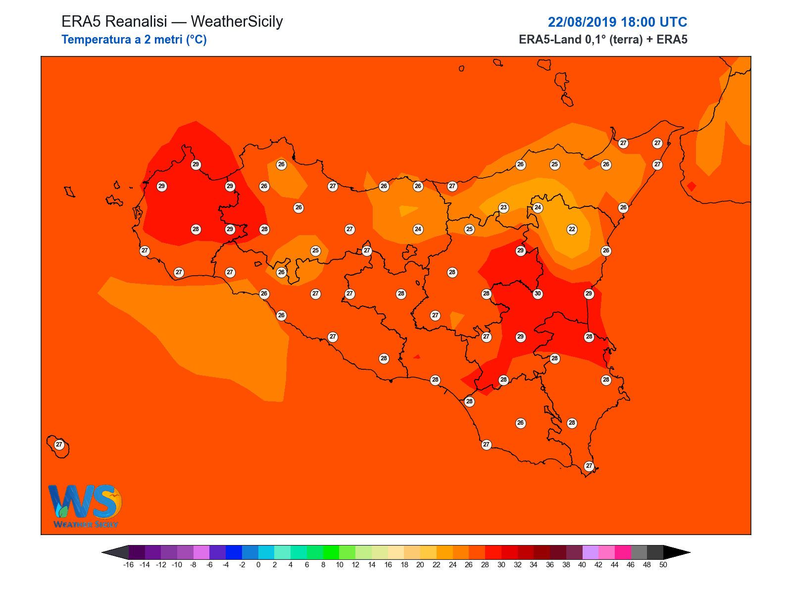 Temperatura a 2 metri · 2019082218