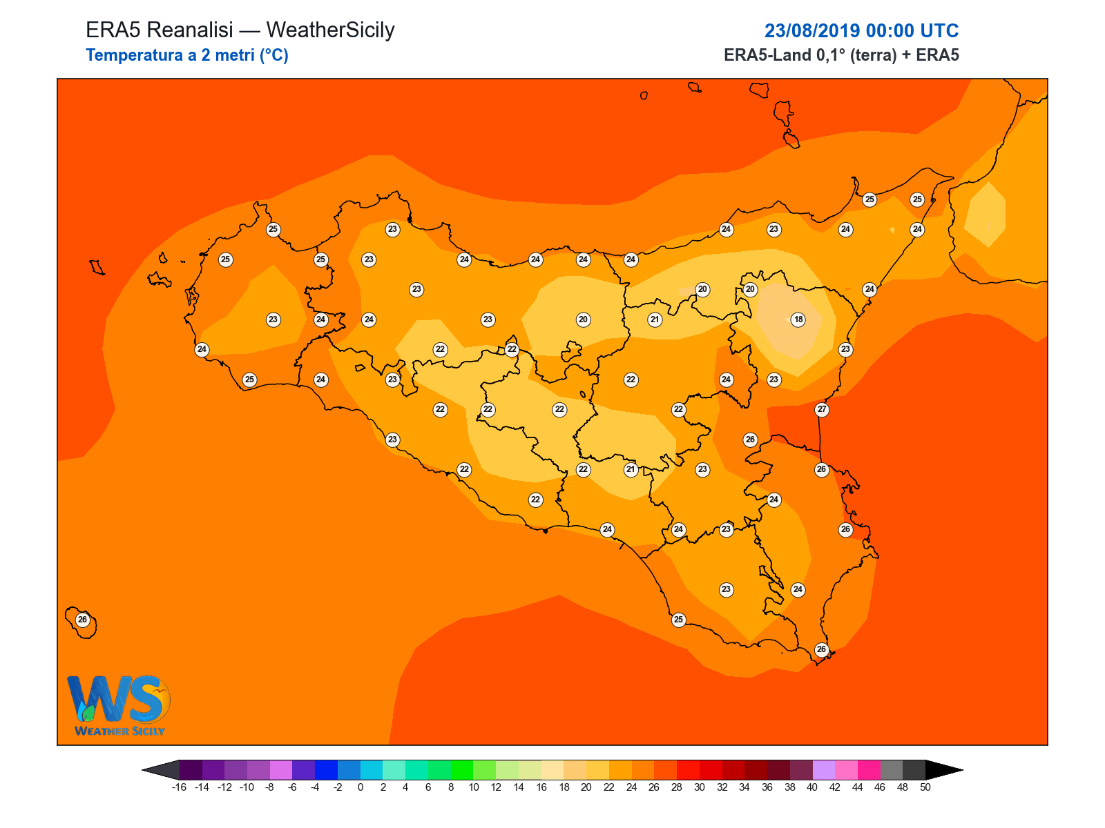Temperatura a 2 metri · 2019082300