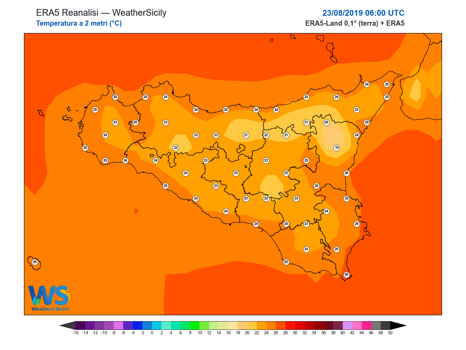 Temperatura a 2 metri · 2019082306