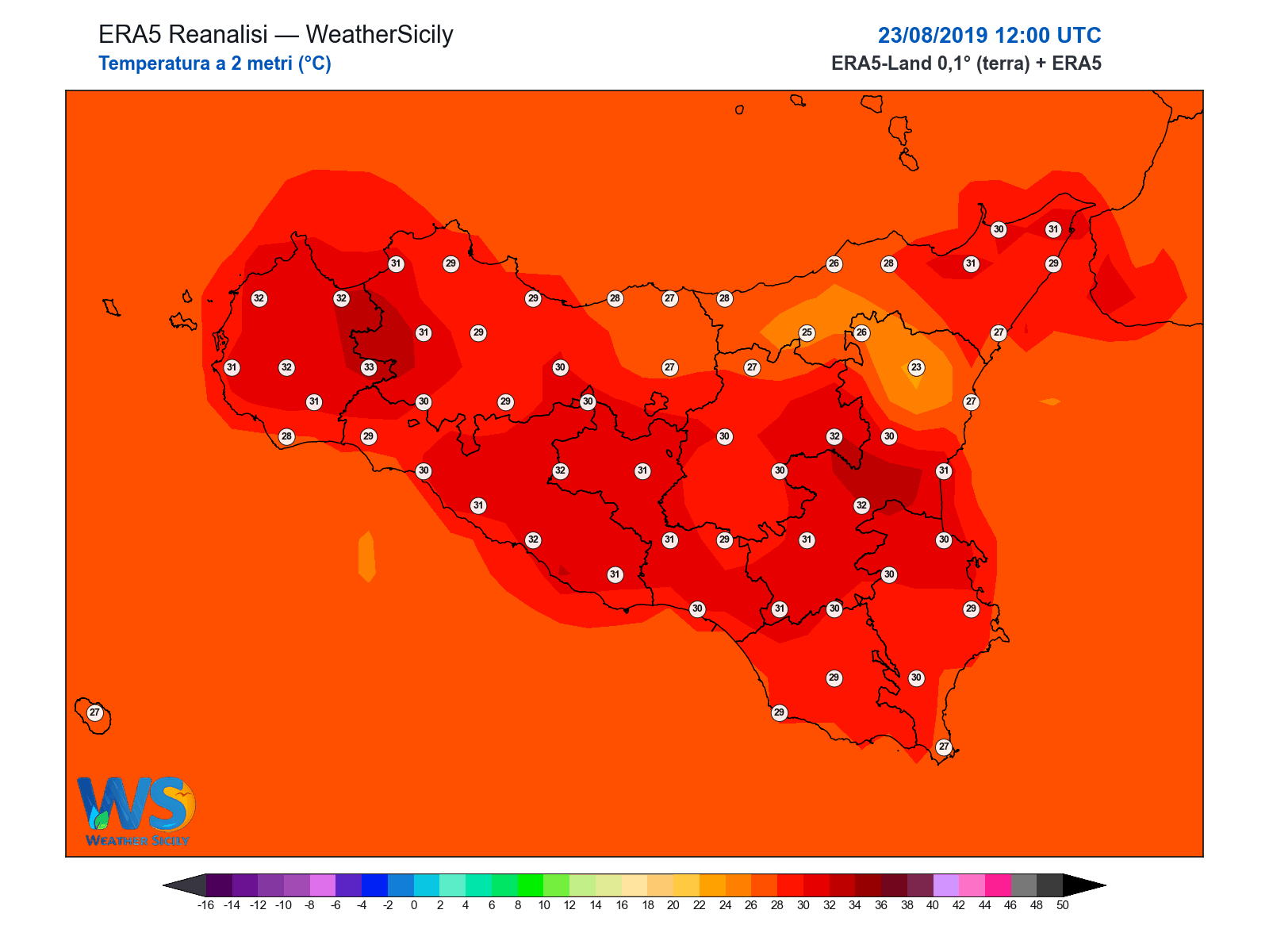 Temperatura a 2 metri · 2019082312