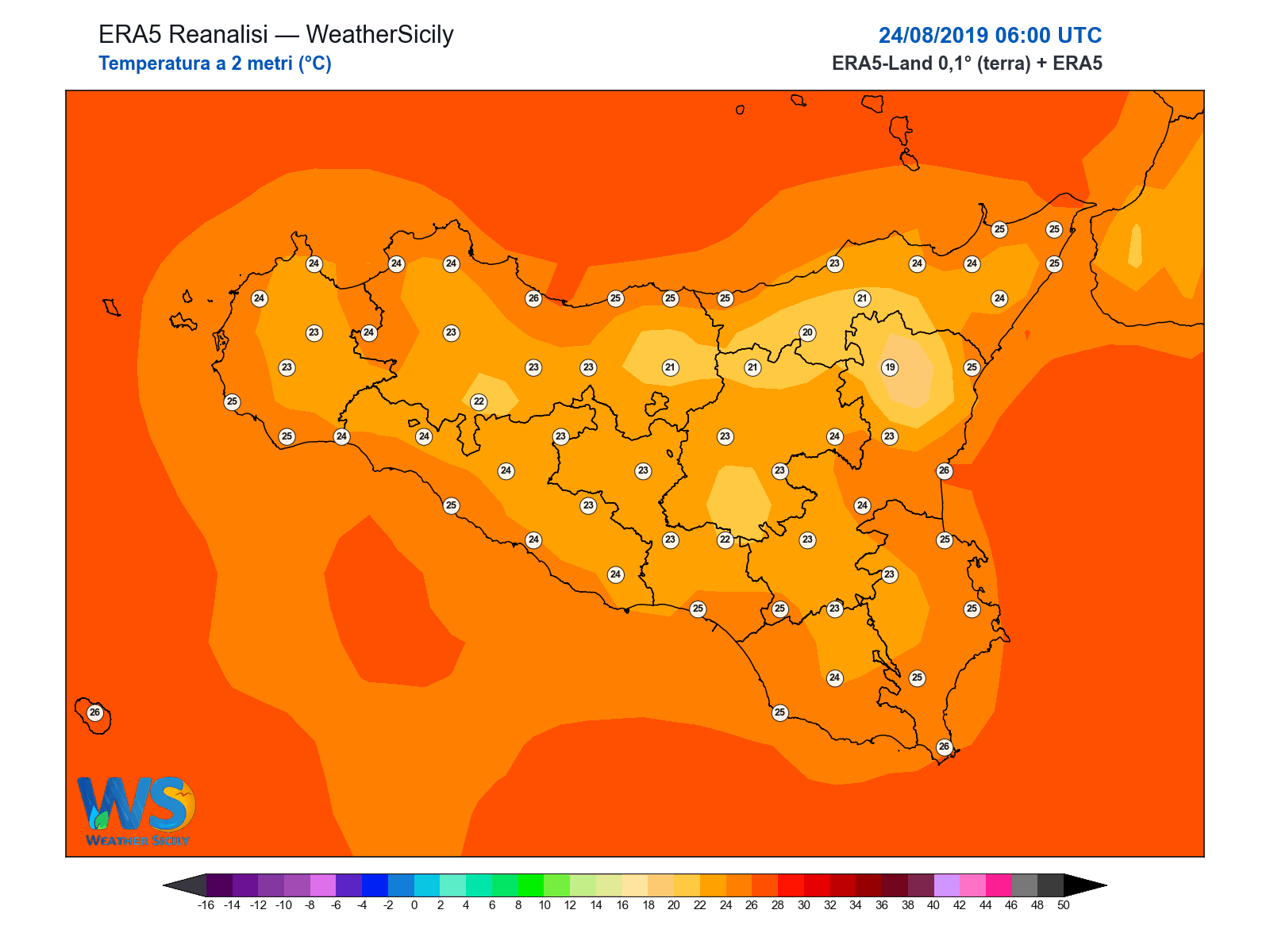 Temperatura a 2 metri · 2019082406