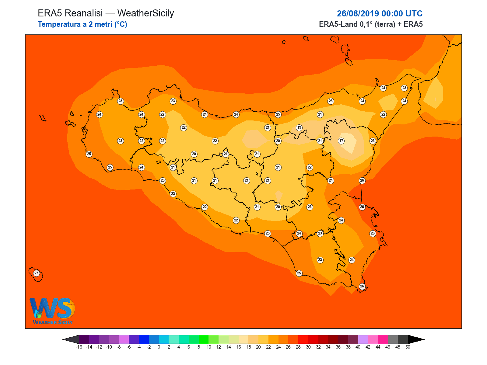 Temperatura a 2 metri · 2019082600