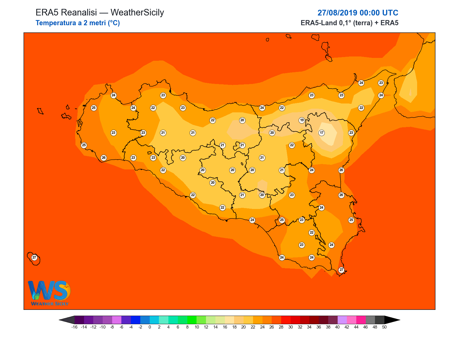 Temperatura a 2 metri · 2019082700