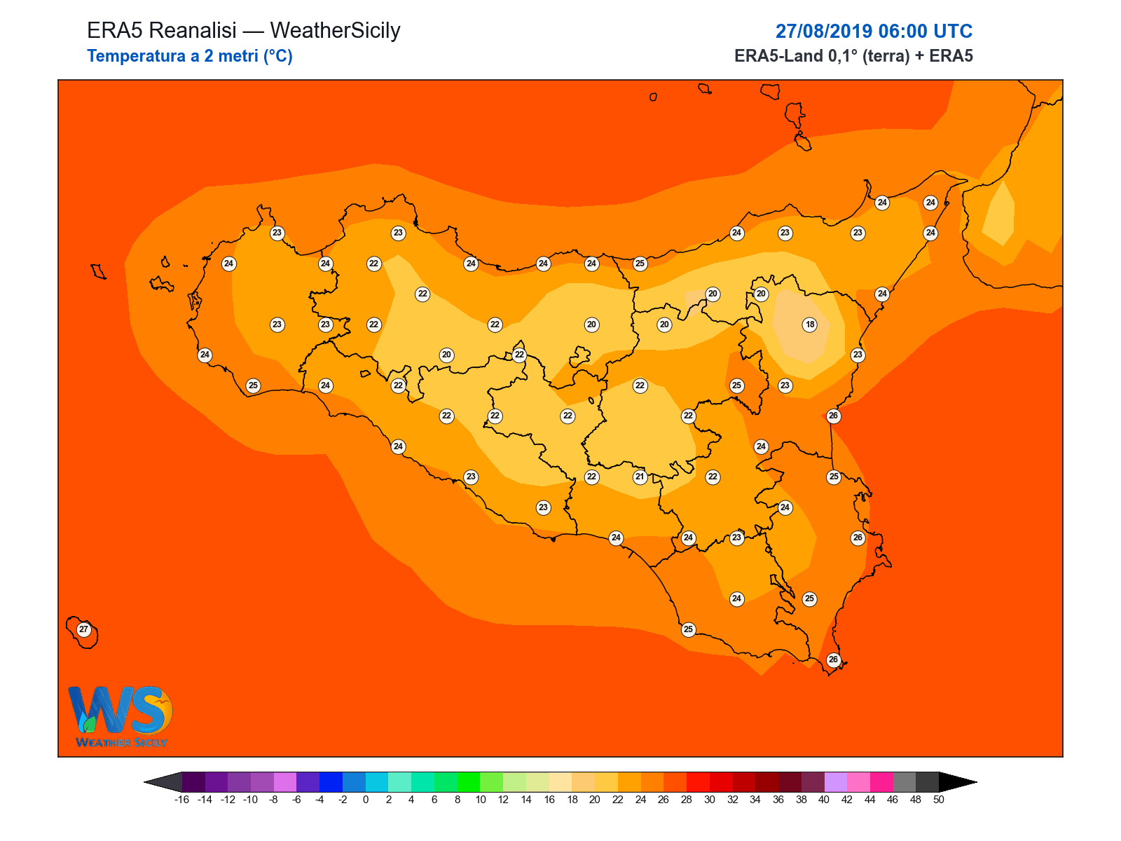 Temperatura a 2 metri · 2019082706