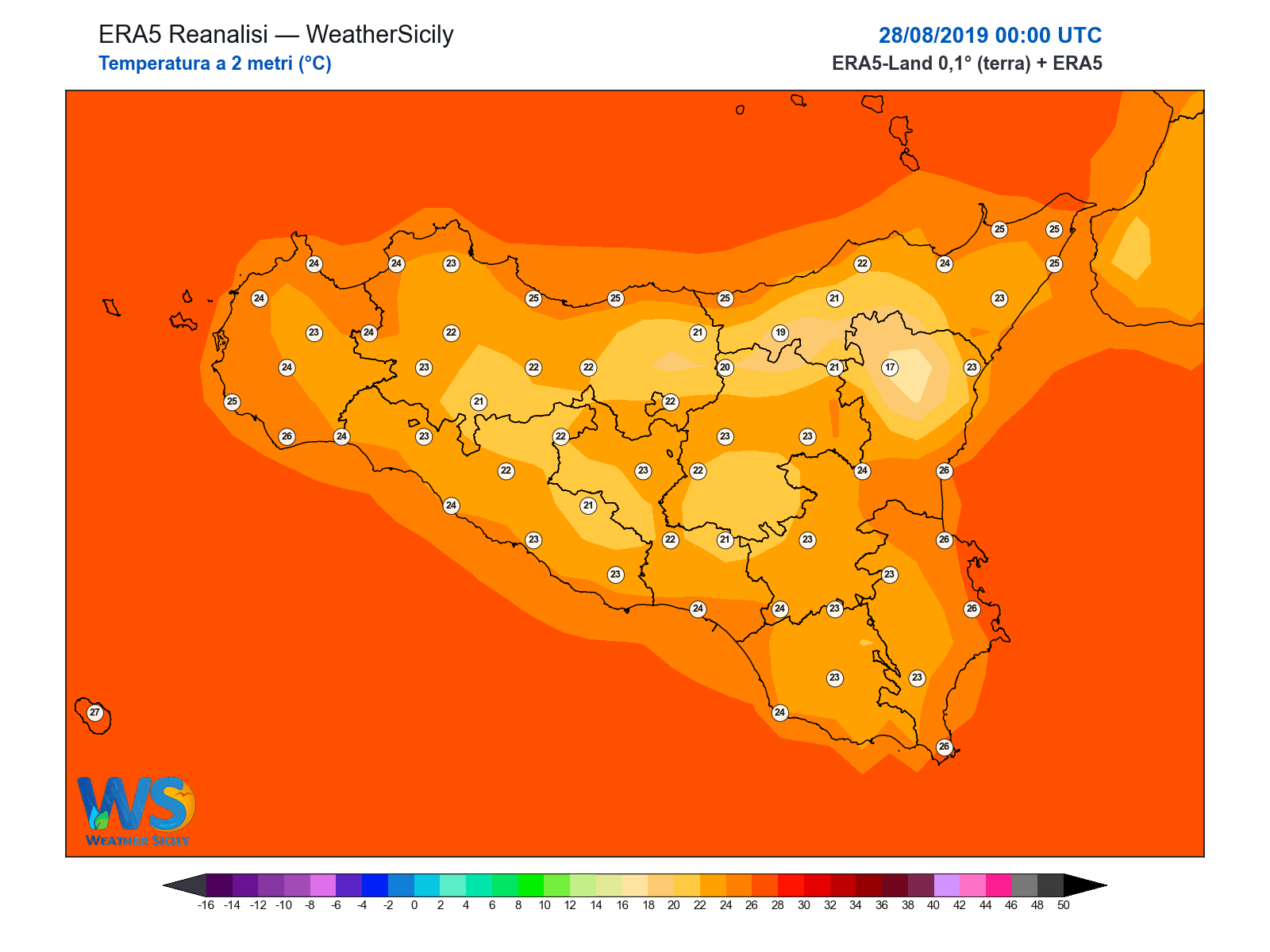 Temperatura a 2 metri · 2019082800