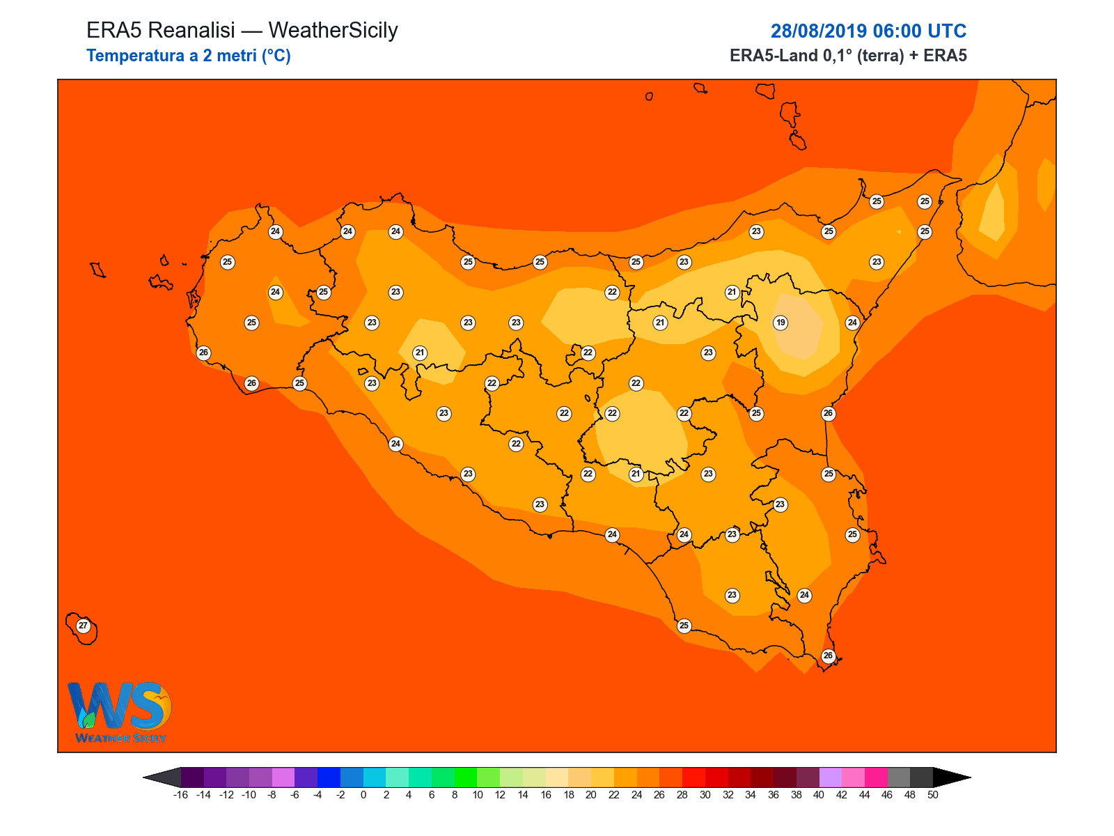 Temperatura a 2 metri · 2019082806