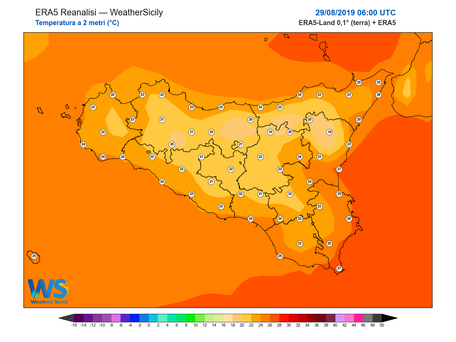 Temperatura a 2 metri · 2019082906