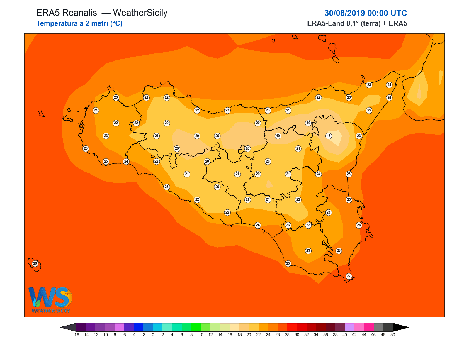 Temperatura a 2 metri · 2019083000