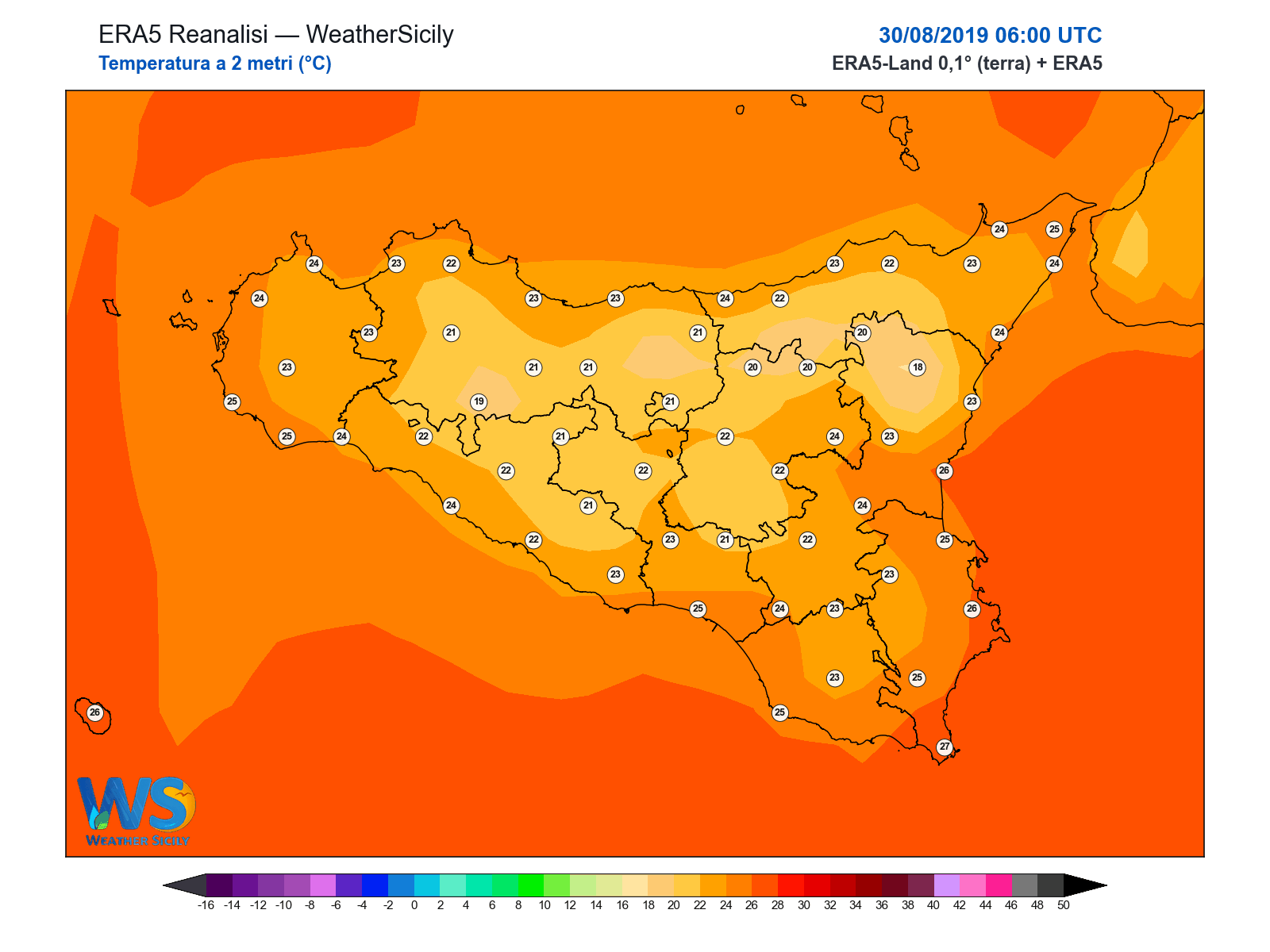 Temperatura a 2 metri · 2019083006