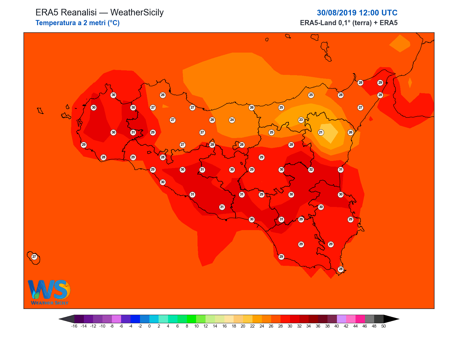 Temperatura a 2 metri · 2019083012
