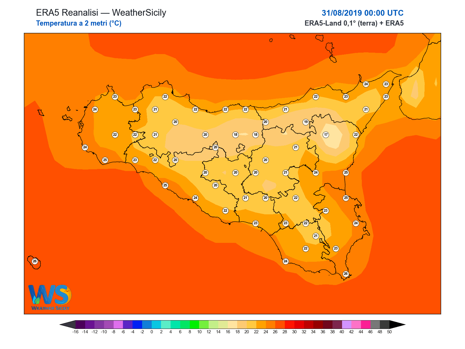 Temperatura a 2 metri · 2019083100