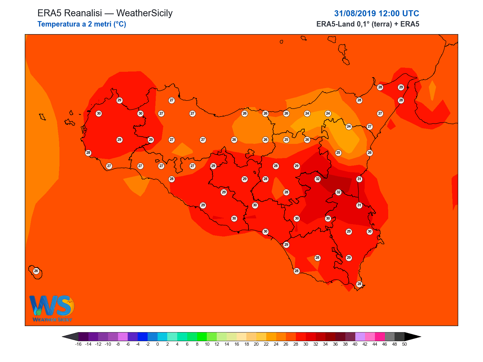 Temperatura a 2 metri · 2019083112