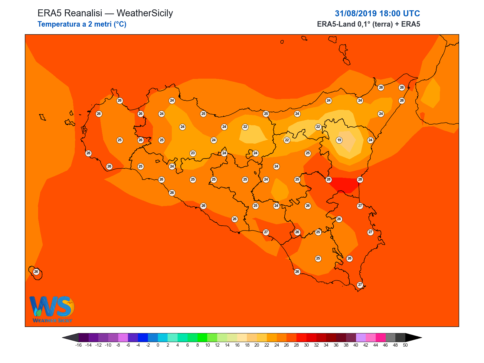 Temperatura a 2 metri · 2019083118