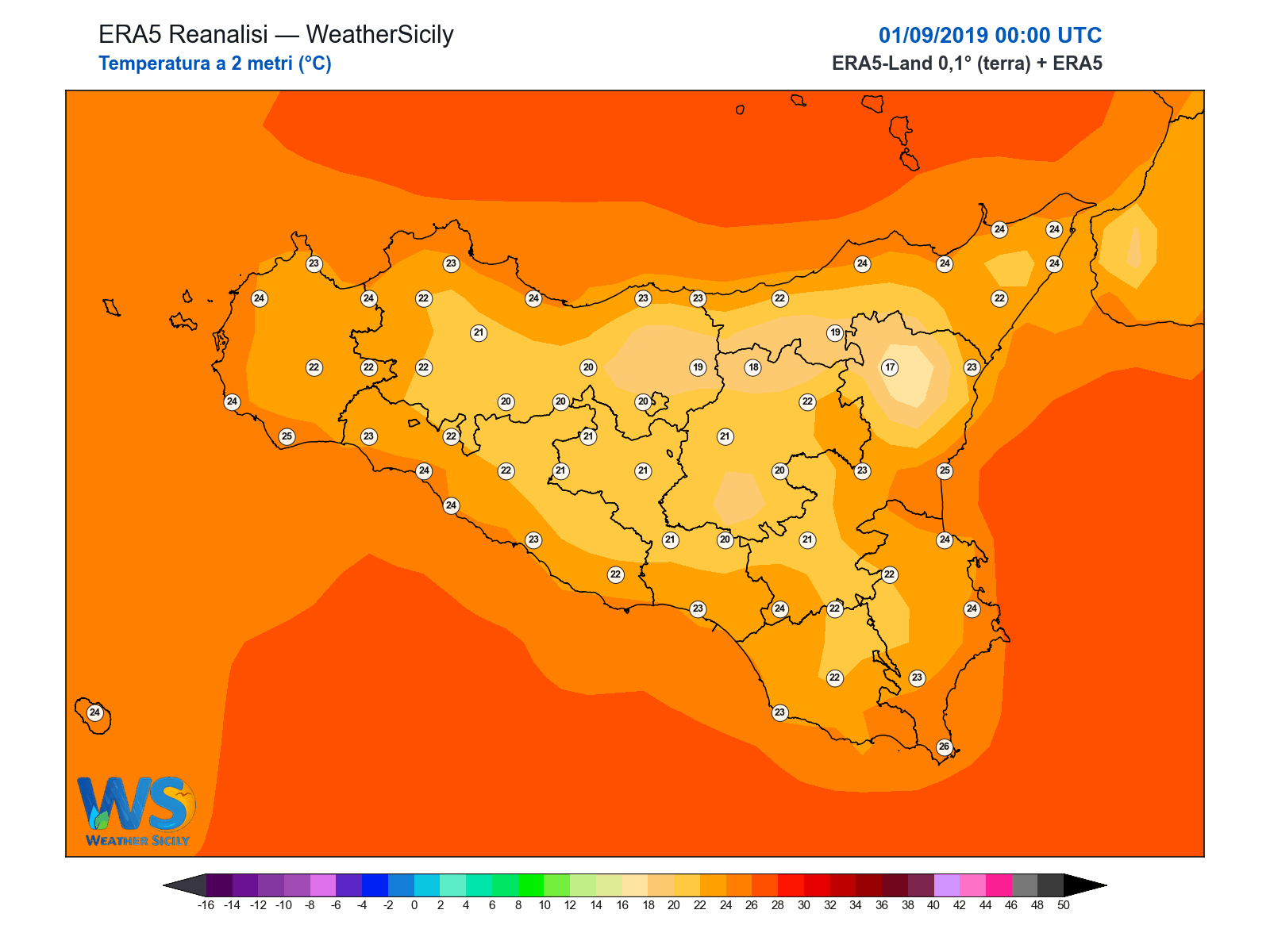 Temperatura a 2 metri · 2019090100