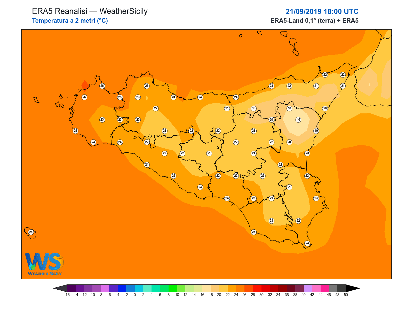 Temperatura a 2 metri · 2019092118