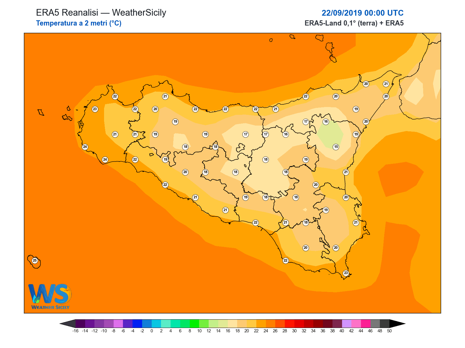 Temperatura a 2 metri · 2019092200