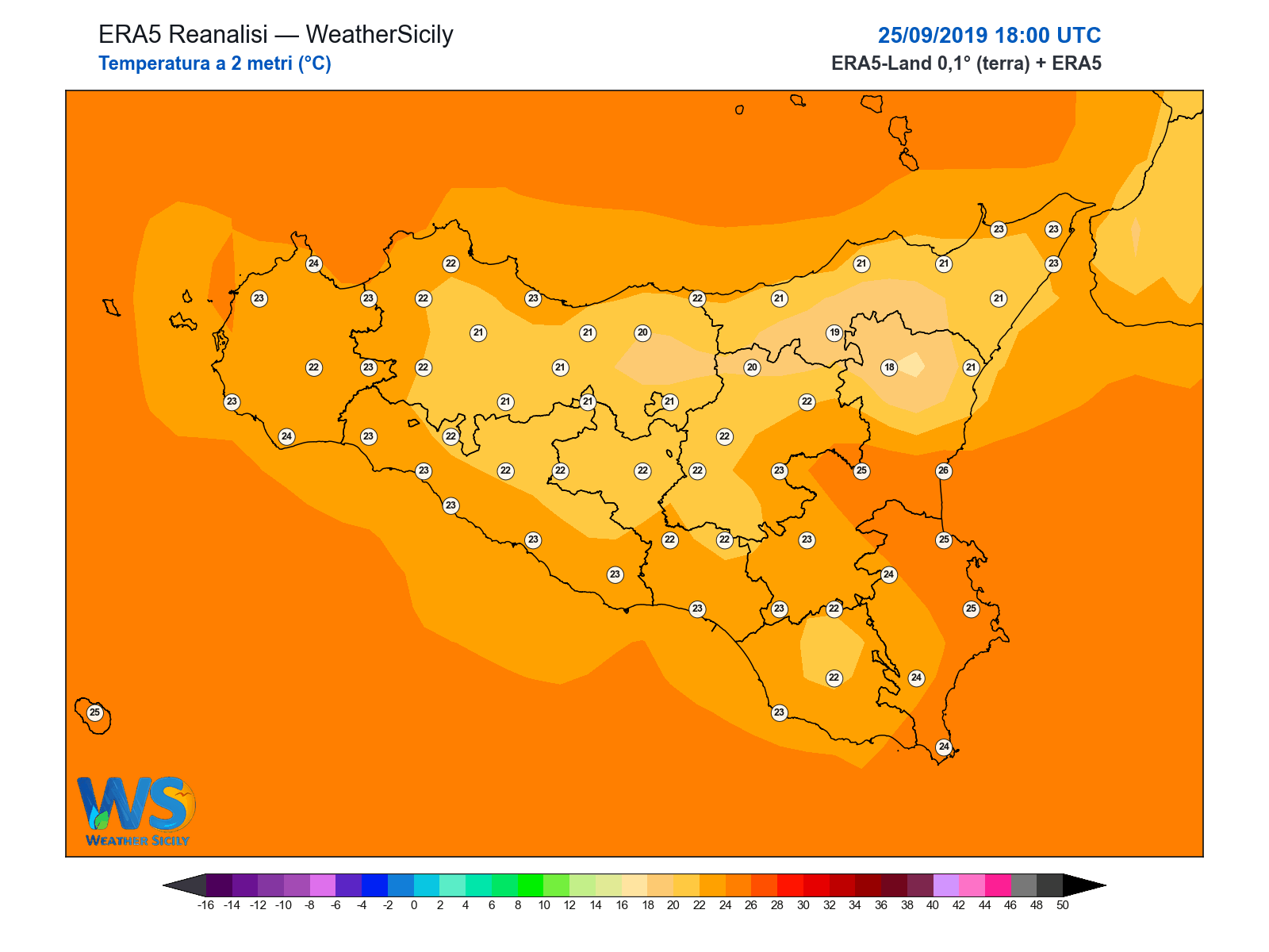 Temperatura a 2 metri · 2019092518