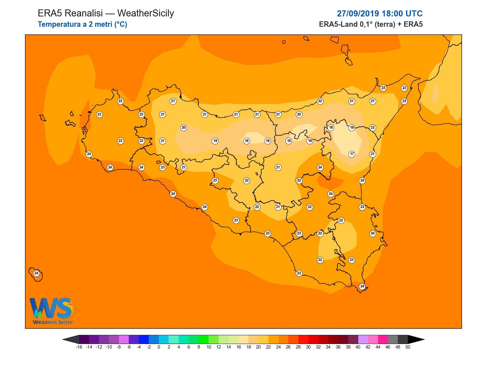 Temperatura a 2 metri · 2019092718