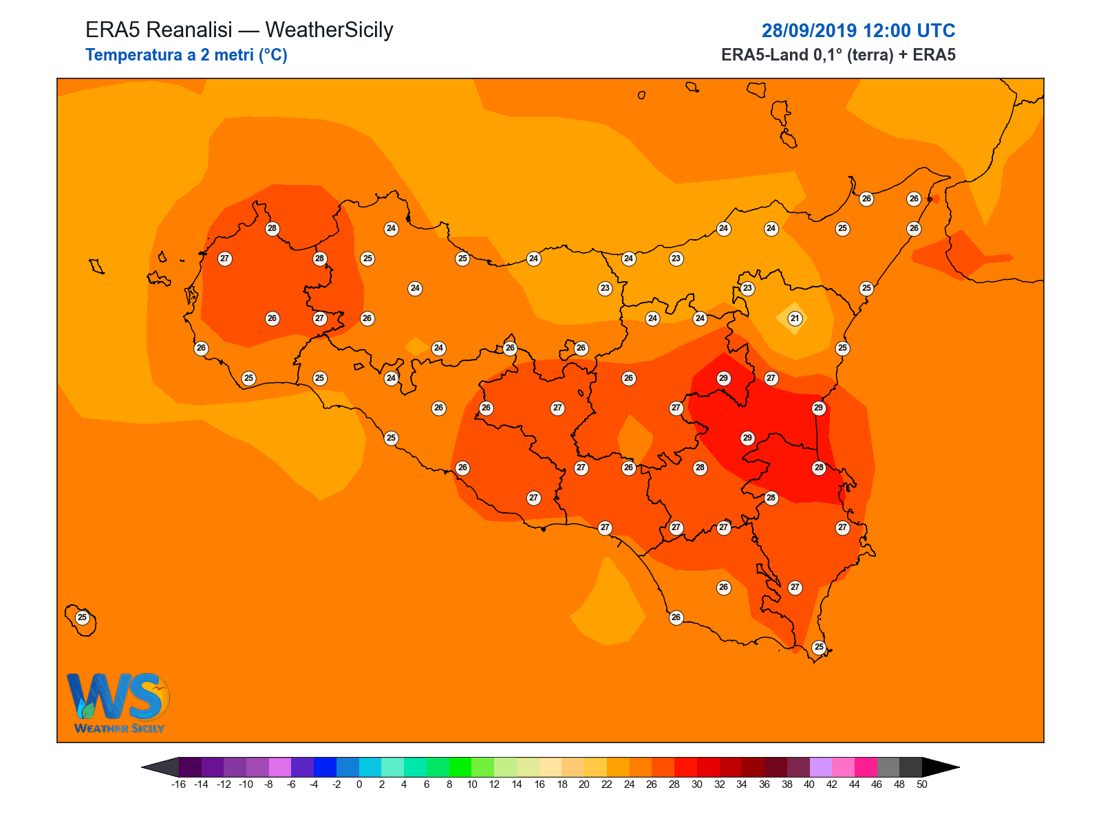 Temperatura a 2 metri · 2019092812