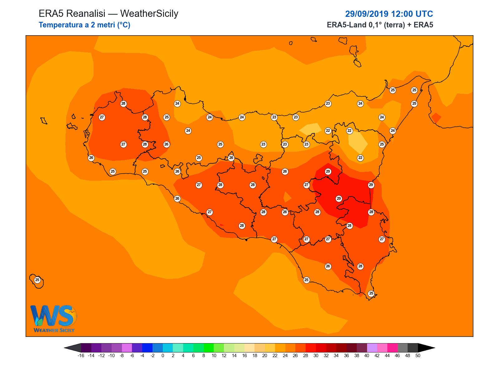 Temperatura a 2 metri · 2019092912