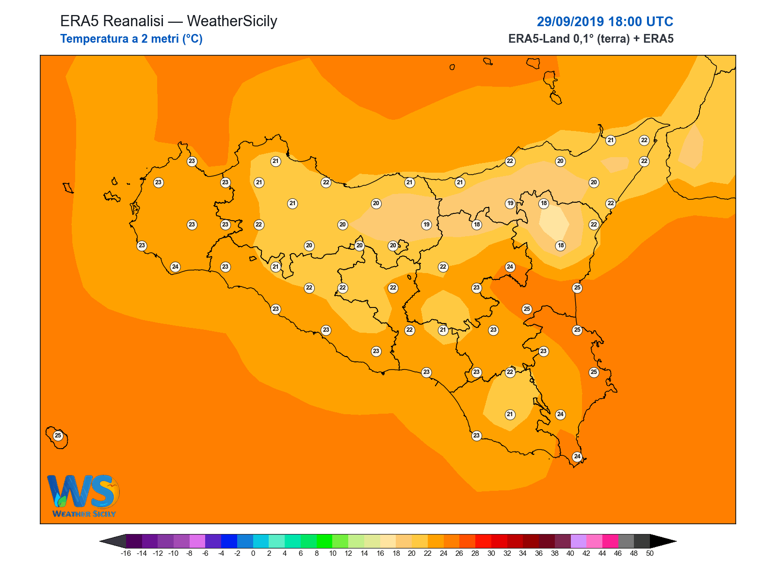 Temperatura a 2 metri · 2019092918