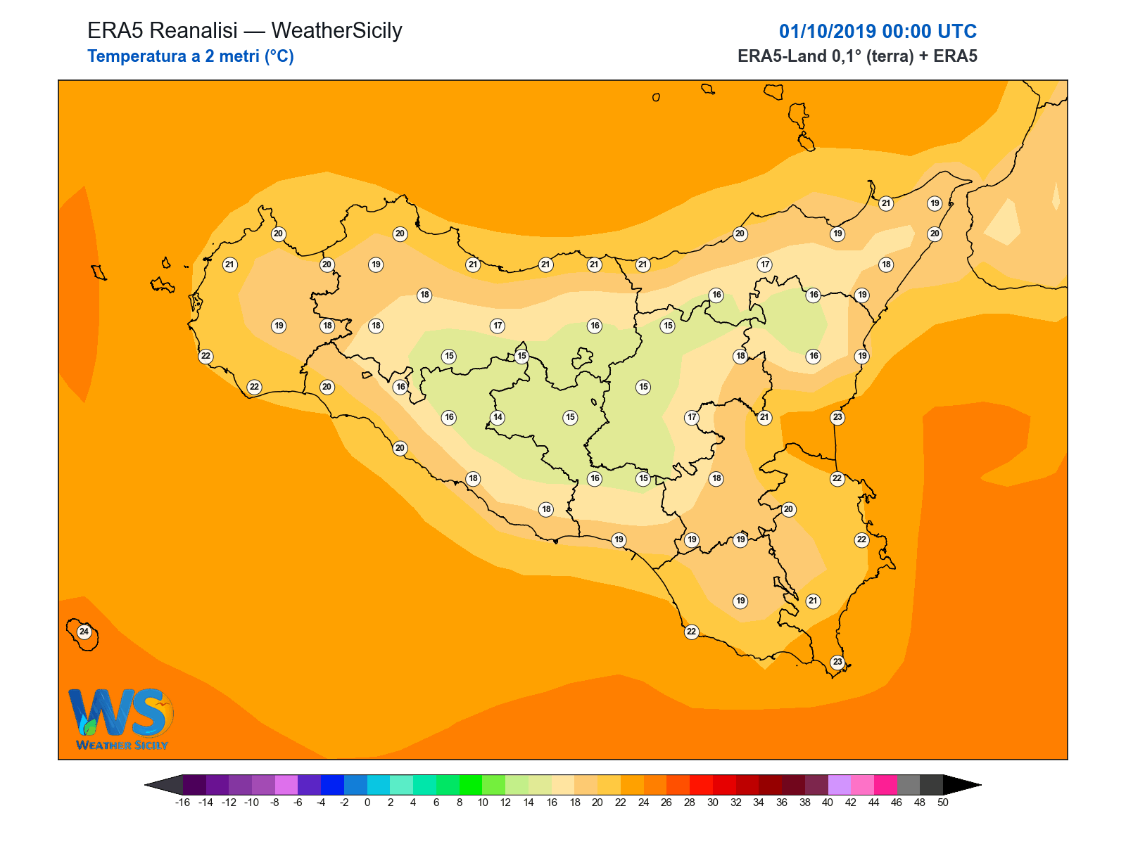 Temperatura a 2 metri · 2019100100